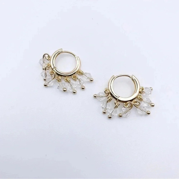 JCD Jewelry - Clear beads hoops